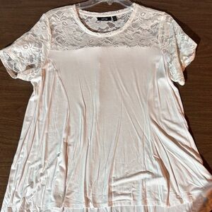 Apt. 9 Women's Cream Lace Short Sleeve Top